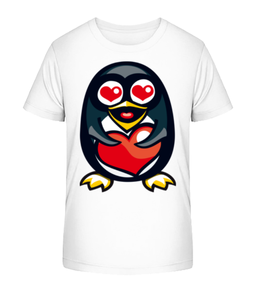 Love Penguin - Kinder Bio T-Shirt Stanley Stella - Weiß - Vorne