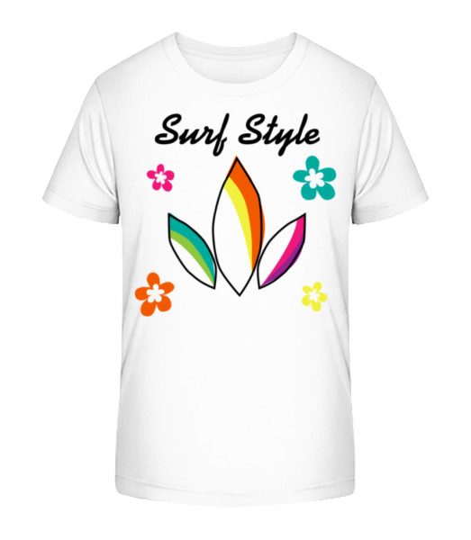 Surf Style Bunt - Kinder Bio T-Shirt Stanley Stella - Weiß - Vorne