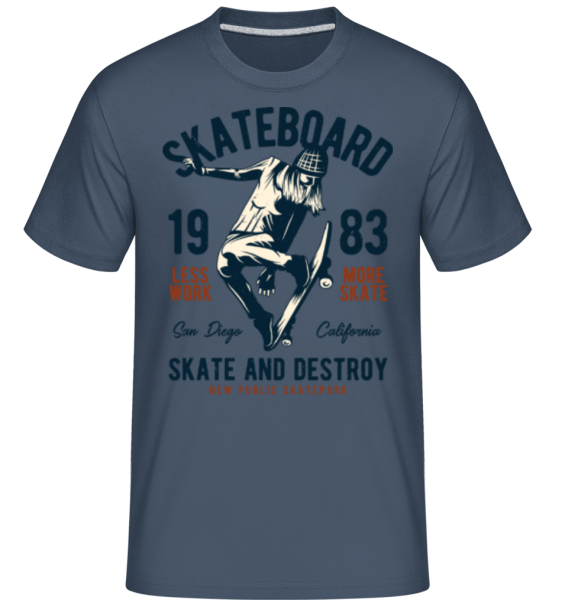 Skateboard 1983 - Shirtinator Männer T-Shirt - Denim - Vorne