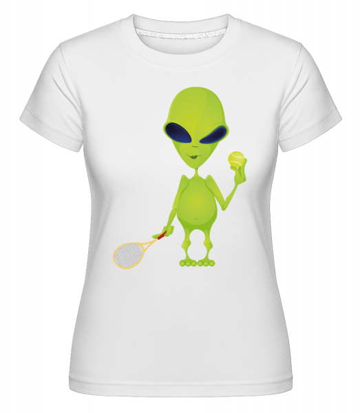 Alien Spielt Tennis - Shirtinator Frauen T-Shirt - Weiß - Vorn