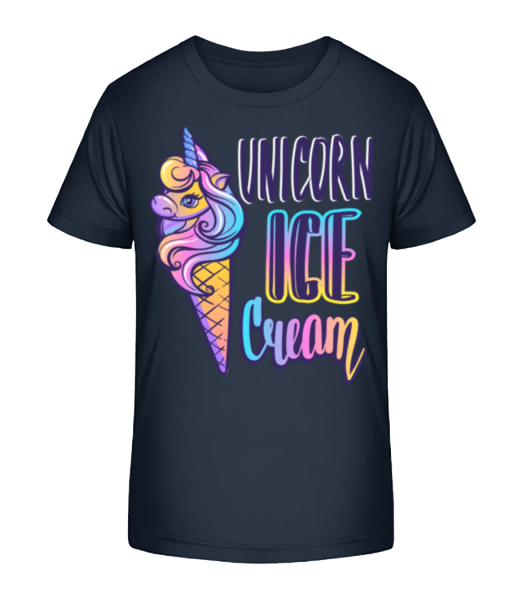 Unicorn Ice Cream - Kinder Bio T-Shirt Stanley Stella - Marine - Vorne
