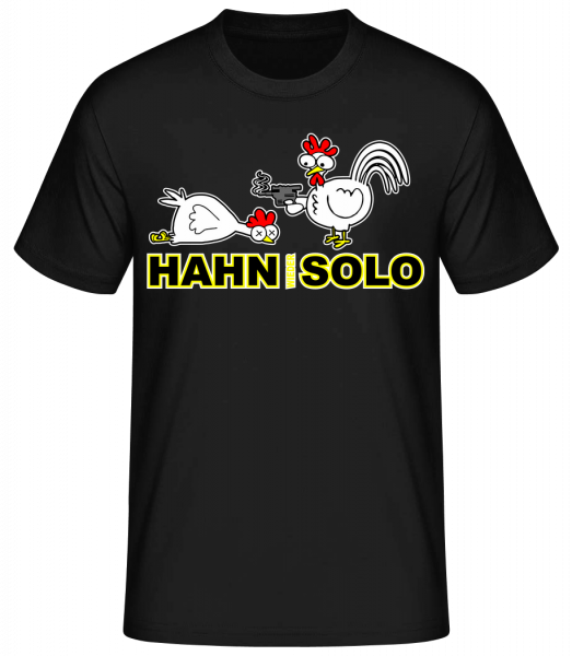 Hahn Wieder Solo - Männer Basic T-Shirt - Schwarz - Vorn