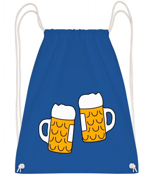 Zwei Bier - Turnbeutel - Royalblau - Vorn