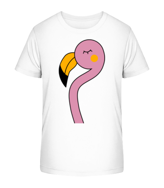 Putziger Flamingo - Kinder Bio T-Shirt Stanley Stella - Weiß - Vorne