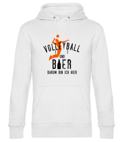 Volleyball Und Bier - Unisex Premium Hoodie - Weiß - Vorne