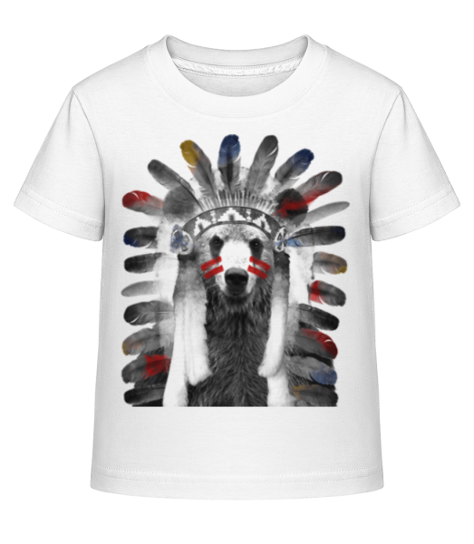 Indianer Bär - Kinder Shirtinator T-Shirt - Weiß - Vorne