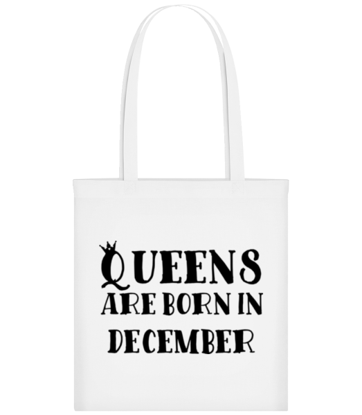 Queens Are Born In December - Stofftasche - Weiß - Vorne