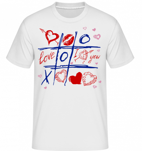 Love Raster Valentine - Shirtinator Männer T-Shirt - Weiß - Vorn