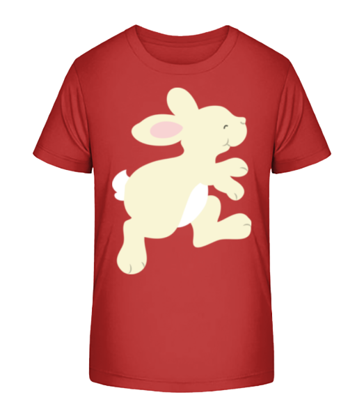 Kinder Comic - Hase - Kinder Bio T-Shirt Stanley Stella - Kirschrot - Vorne