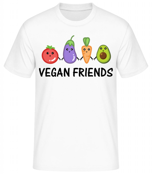 Vegan Friends - Männer Basic T-Shirt - Weiß - Vorn