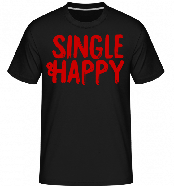 Single & Happy - Shirtinator Männer T-Shirt - Schwarz - Vorn