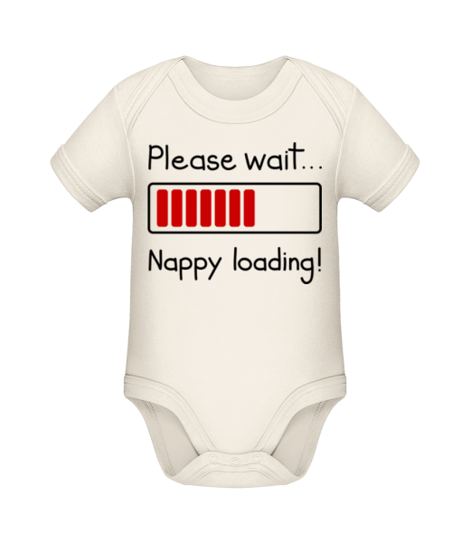 Nappy Loading! - Baby Bio Strampler - Creme - Vorne