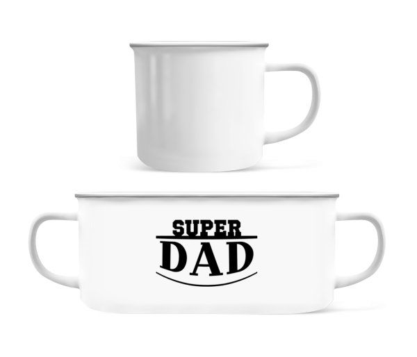 Super Dad Icon - Emaille-Tasse - Weiß - Vorne