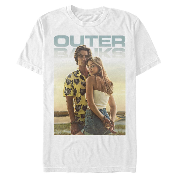 Netflix - Outer Banks - John B & Sarah Poster Couple - Männer T-Shirt - Weiß - Vorne