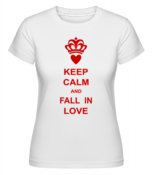 Keep Calm And Fall In Love - Shirtinator Frauen T-Shirt - Weiß - Vorn
