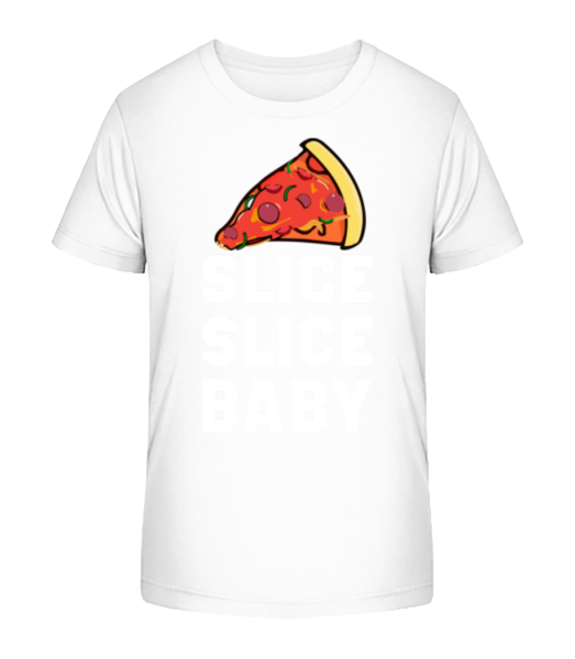 Pizza Slice Slice Baby - Kinder Bio T-Shirt Stanley Stella - Weiß - Vorne